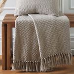 DRIFT HOME HAYDEN 100% RECYCLED COTTON NATURAL 200x200cm Throw