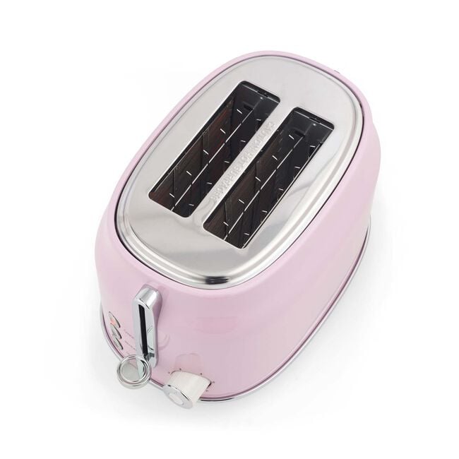 SALTER RETRO PINK CURVED BODY 2 Slice Toaster