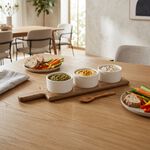 Fiesta Joy Acacia Paddle Tray with Dip Bowls