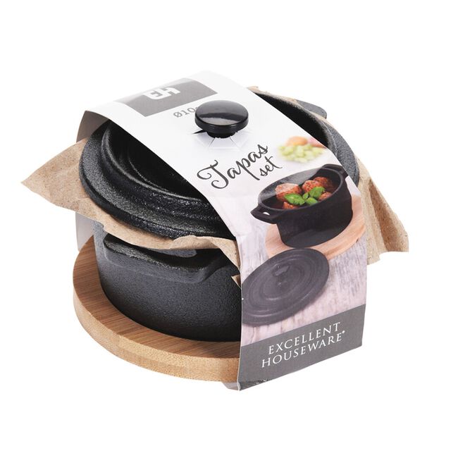 Excellent Houseware Cast Iron Tapas Dish Set