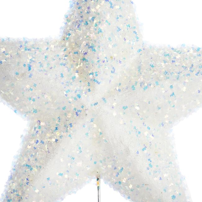 White Glitter 25cm Tree Topper