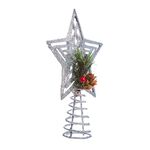SIlver Glitter 20cm Tree Topper
