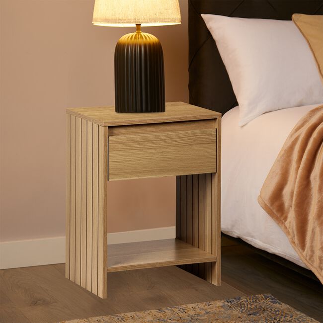 Fairmont Oak 1 Drawer Bedside Locker