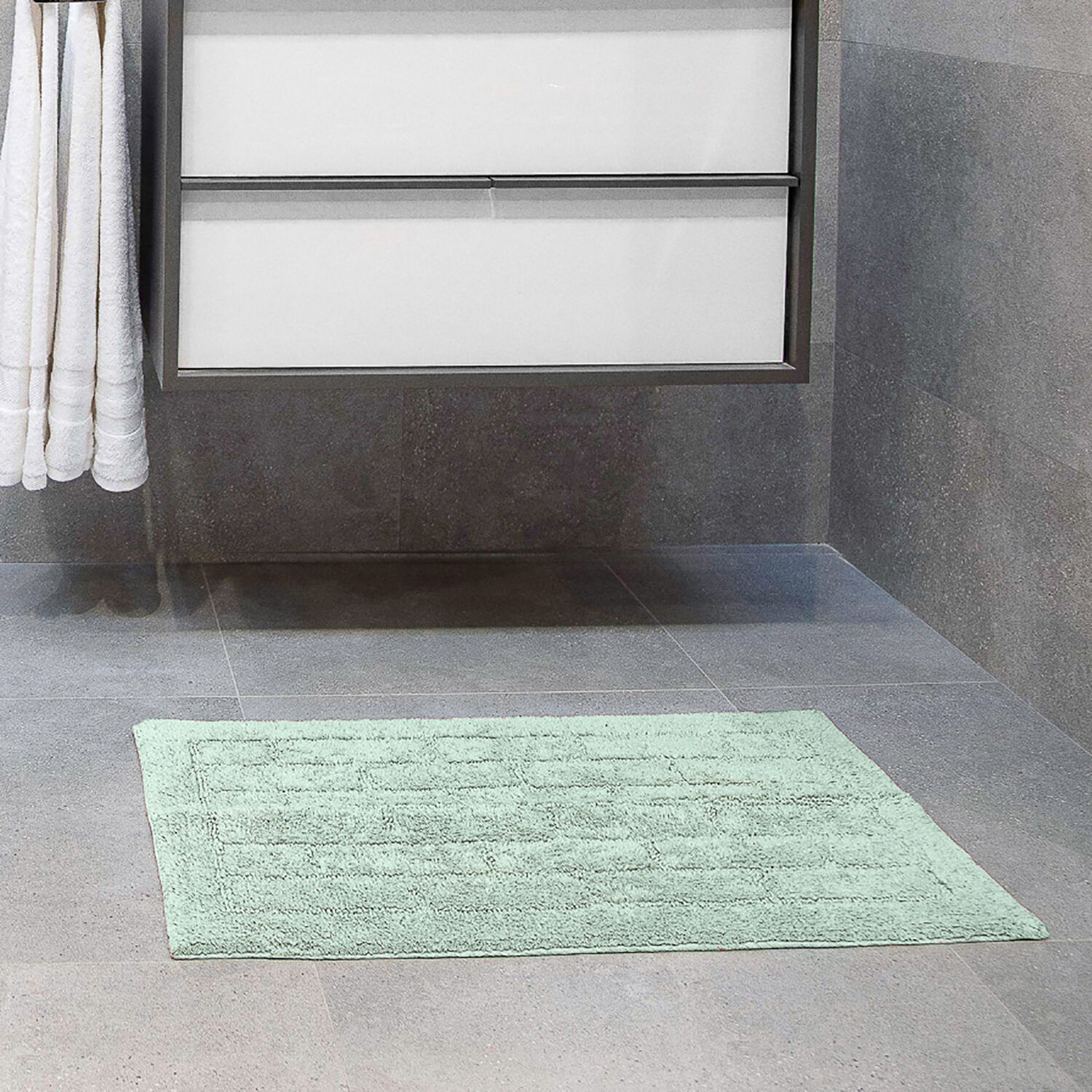 Cotton Brick Duck Egg Bath Mat Home Store + More