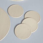 Reversible Round Herringbone Coasters - Cream