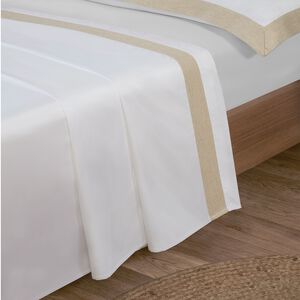 DB FLAT SHEET Linen Border 600TC 