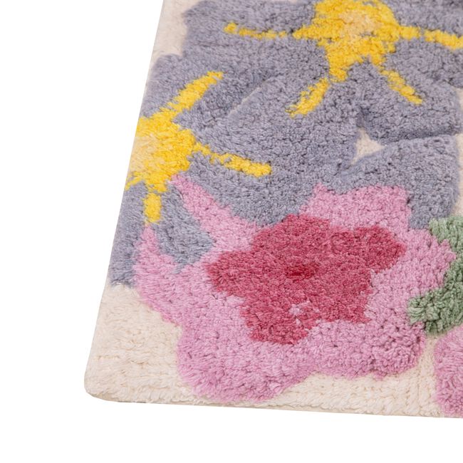 Floral Border Bath Mat 50cm x 80cm