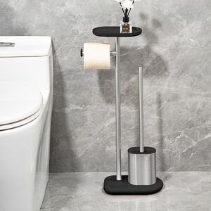Nordhaus Black Toilet Roll and Brush Holder