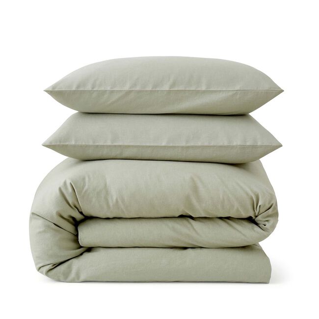 SINGLE DUVET COVER Martex Touch of Linen Pistachio Green