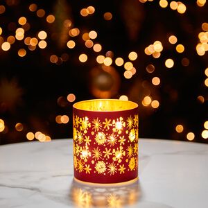 Cashel Living LED Snowflake Red Small Cylinder 