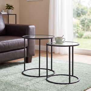 Glass Side Tables Set of 2