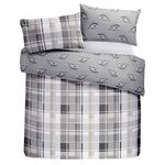 SINGLE DUVET COVER Dreams & Drapes Colville Check Grey