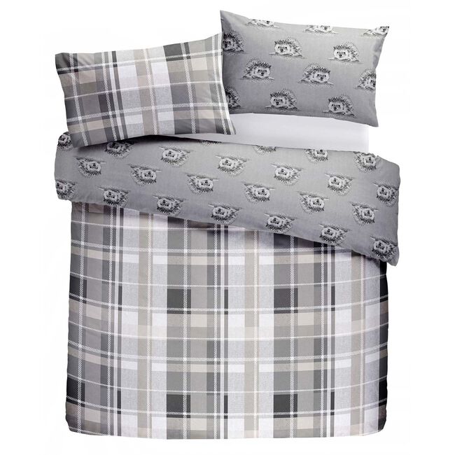 SINGLE DUVET COVER Dreams & Drapes Colville Check Grey