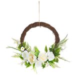 White Floral Wicker Wreath