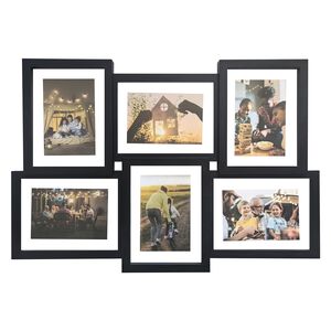 6 Multi Aperture Photo Frame Black