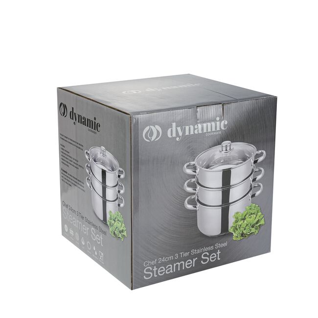 Dynamic Chef 24cm 3 Tier Steamer
