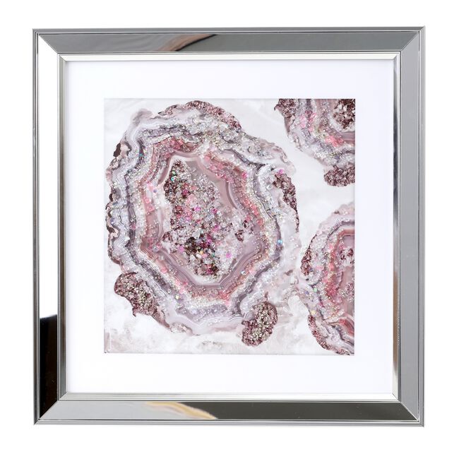 Pink Waves Jewelled Wall Art - 46.5cm x 46.5cm