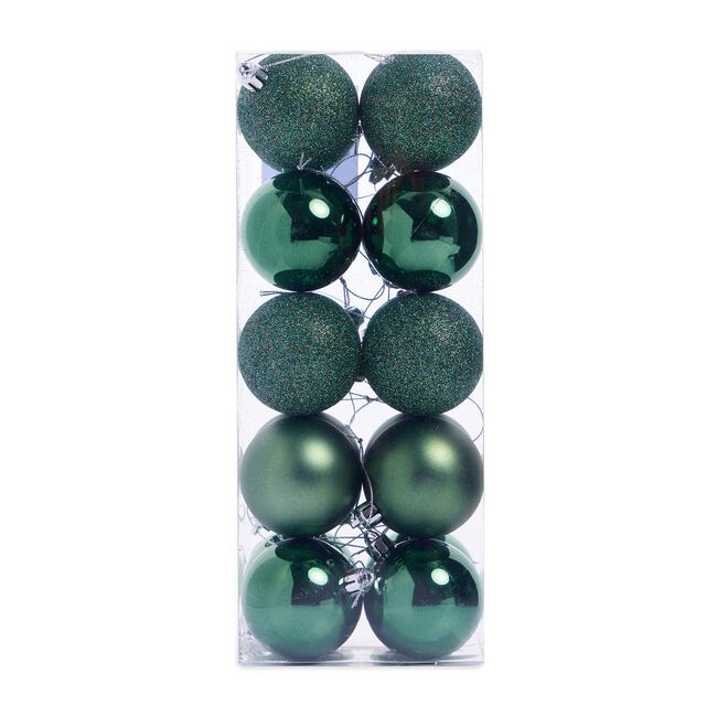 20PACK FOREST GREEN Bauble Set
