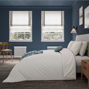 HARVEST MOON SINGLE DUVET COVER Ticking Stripe Blue