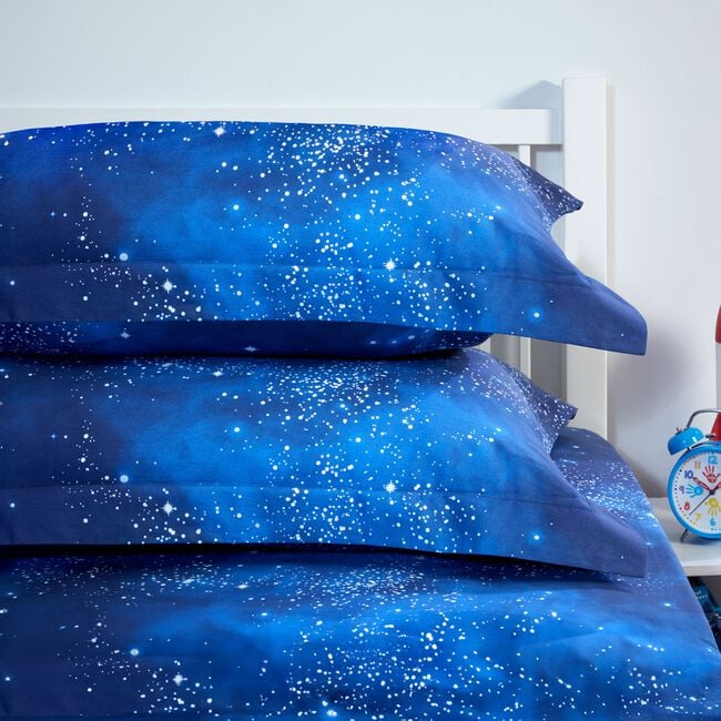Far Out Oxford Pillowcase Pair - Blue