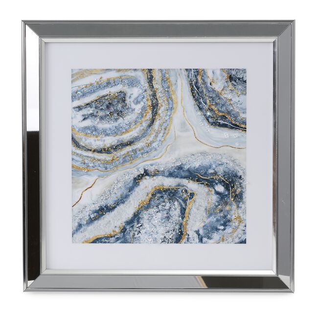 Blue Waves Jewelled Wall Art - 46.5cm x 46.5cm