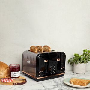 Haden Salcombe 4 Slice Black & Copper Toaster