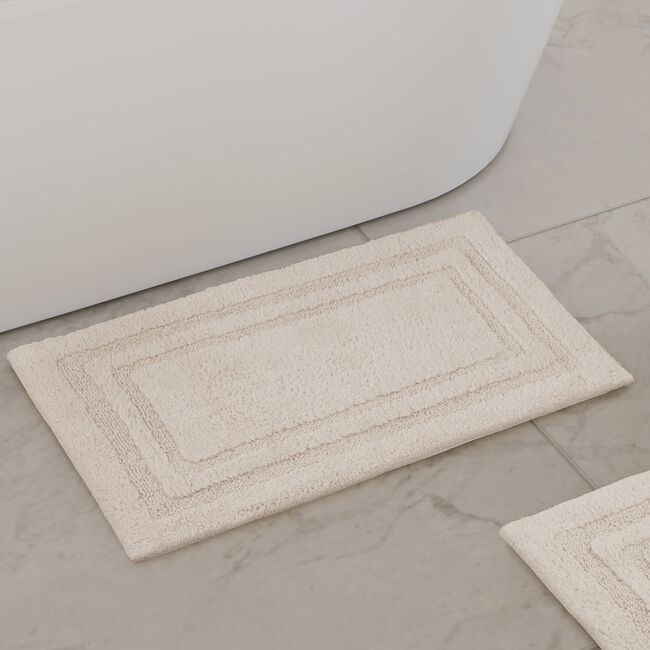 COTTON BORDER IVORY 50x80 Bath Mat