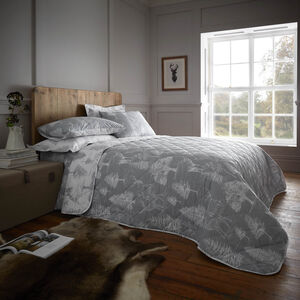 Stag Toile Bedspread 200cm x 220cm - Grey
