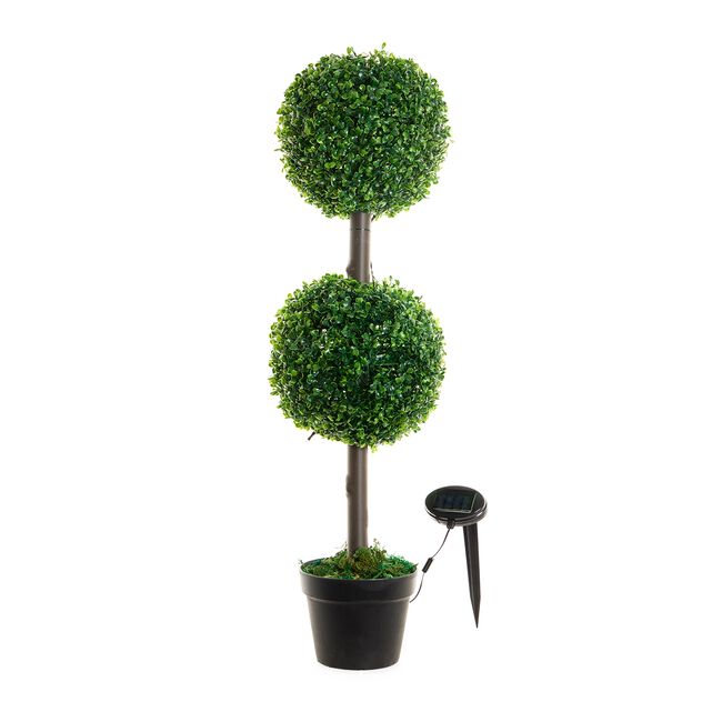 Two Ball Solar Topiary Tree 