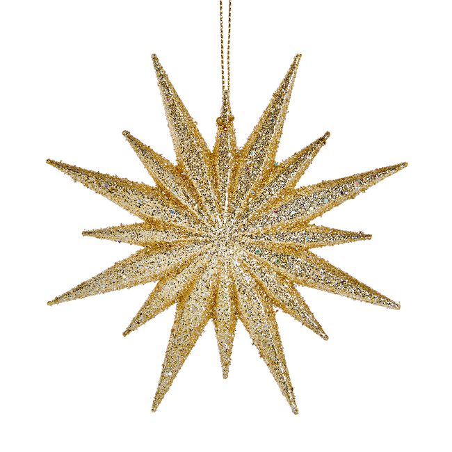 12.5cm Gold Star Christmas Tree Decoration 