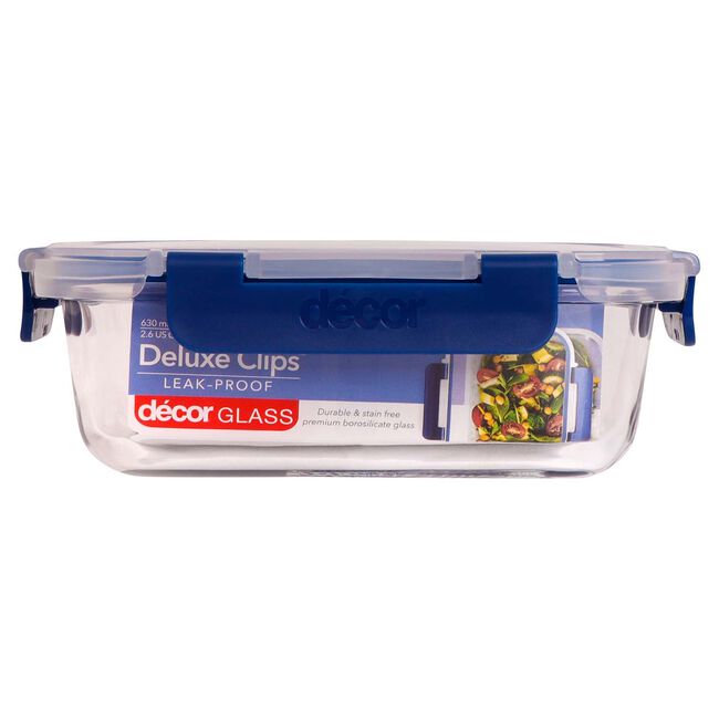 Decor Deluxe Clips Glass Container 630ml