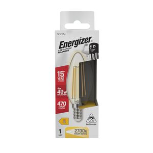 Energizer E14 LED Candle Bulb Clear 4W(40W)
