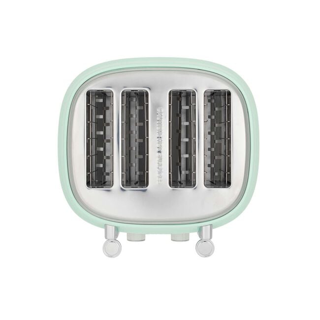SALTER RETRO GREEN CURVED BODY 4 Slice Toaster