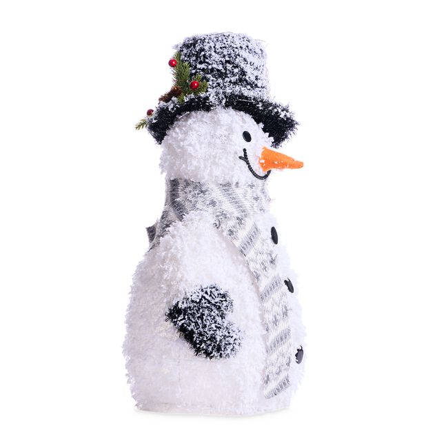 Light Up Snowman with Broom - 50cm