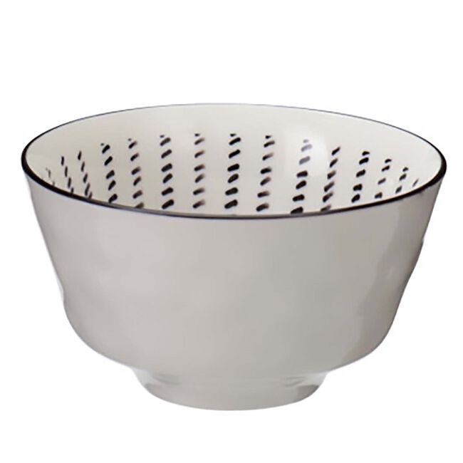 Siaki Cream & Black Printed Bowl