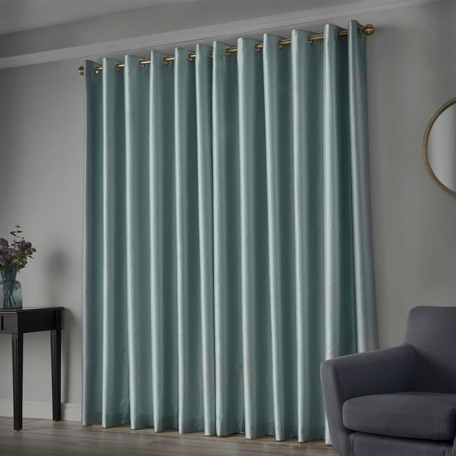 ELEGANZA FAUX SILK DUCK EGG 66x90 Curtain