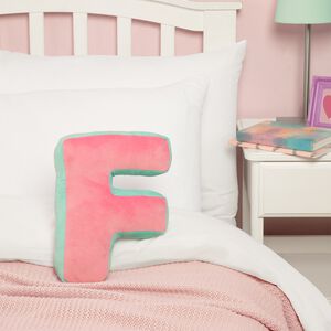 LETTER F Cushion Pink/Duck Egg