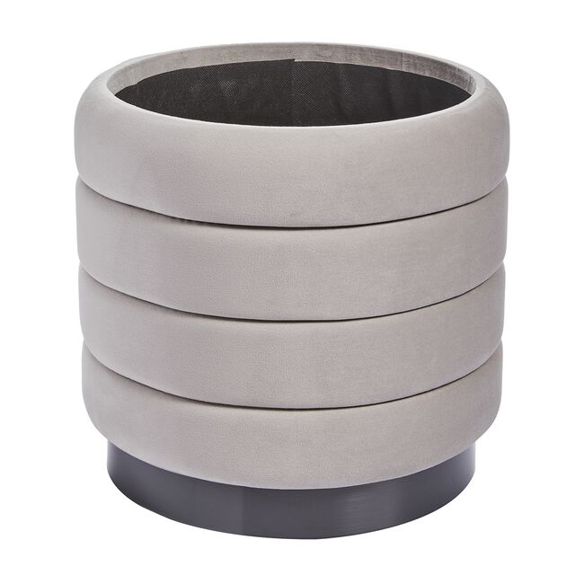 Oval Velvet Ottoman - Small