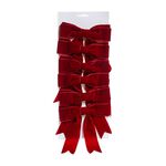 RED VELVET BOWS Pack Of 6