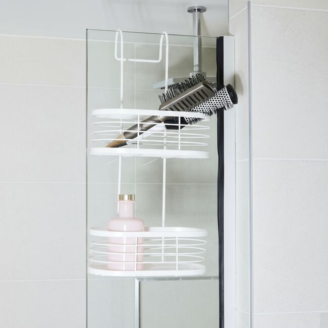 CAUSEWAY BAY TWO TIER OVAL White Hanging Shower Caddy