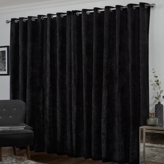 BLACKOUT & THERMAL HERRINGBONE BLACK 66x72 Curtain