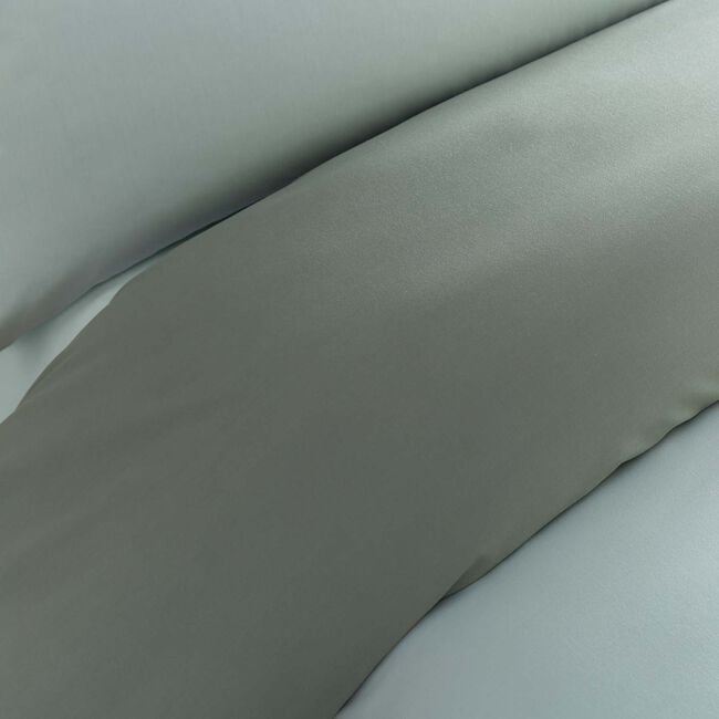 SINGLE DUVET COVER Luxury Percale Sage Green/Forest Green