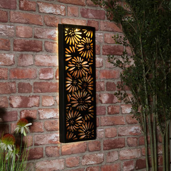 Daisy Solar Metal Garden Wall Panel