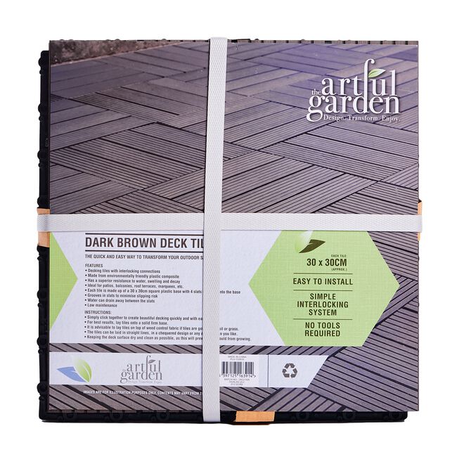 4 PACK DARK BROWN Deck Tile