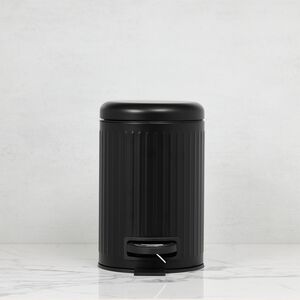 PIFCO RIBBED 3L BLACK Bathroom Bin