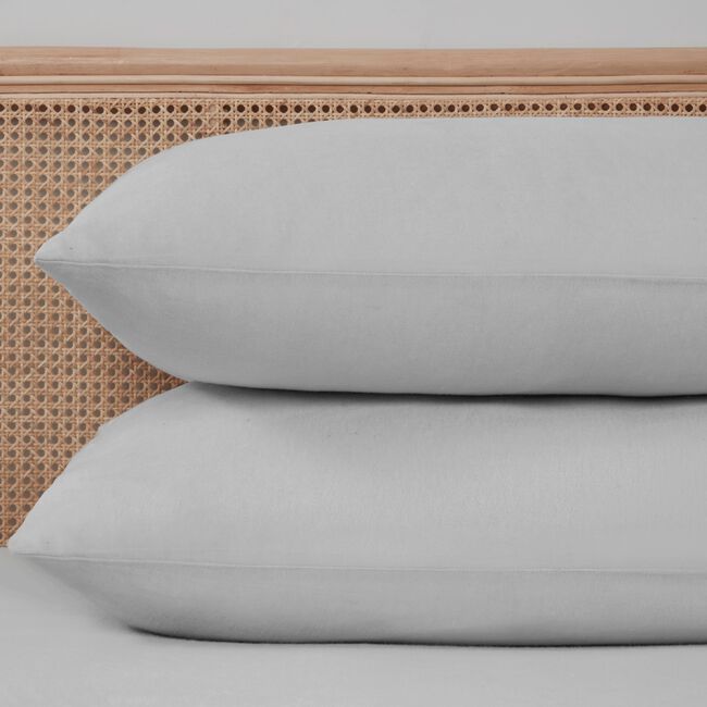 HOUSEWIFE PILLOWCASE PAIR Brushed Cotton Twill Dove Grey