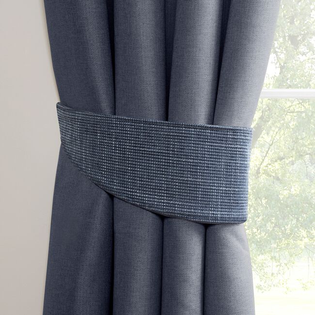 NIGHTSHADE BASKETWEAVE NAVY PAIR Tiebacks