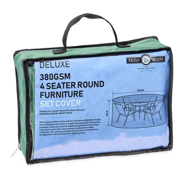 Deluxe 380GSM 4 Seater Round Furniture Set Cover 