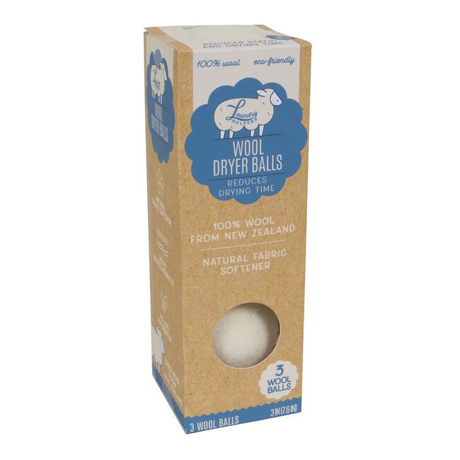 Laundry Helpers 3 Wool Dryer Balls & Laundry Bag