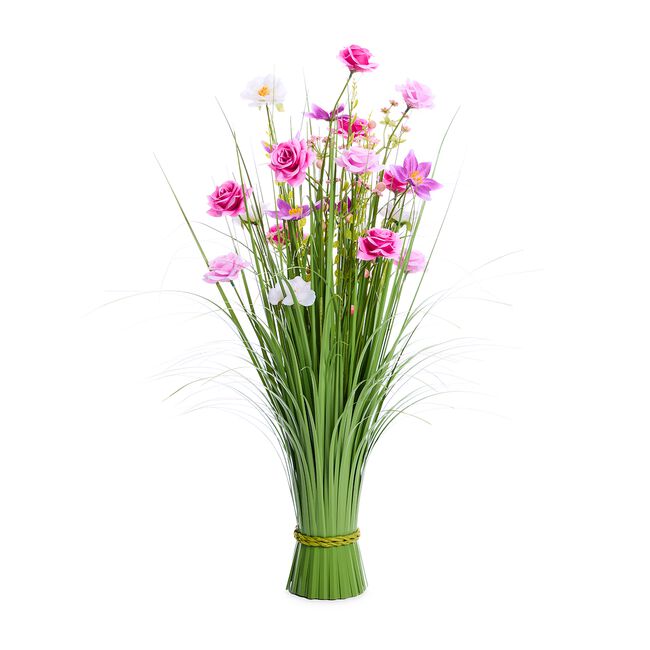 Bloomvibe Wildflower Pink Rose Faux Floral Bouquet